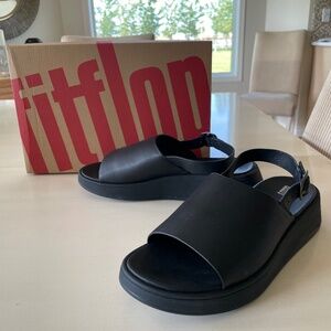 FIT FLOP F-MODE  Leather Platform Back-Strap Sandals size 10/ 11 NIB